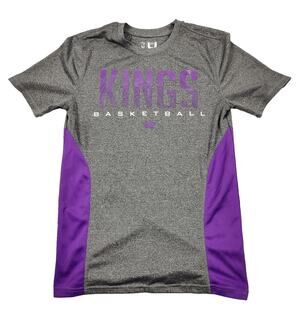 Sacramento Kings Shirt Mens Small Gray NBA Basketball UNK Performance Tee